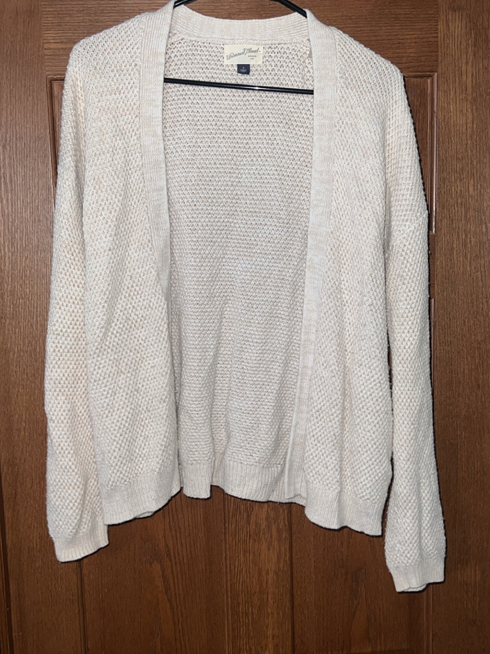 Universal Thread Women's Open-Front Cream Knit Cardigan